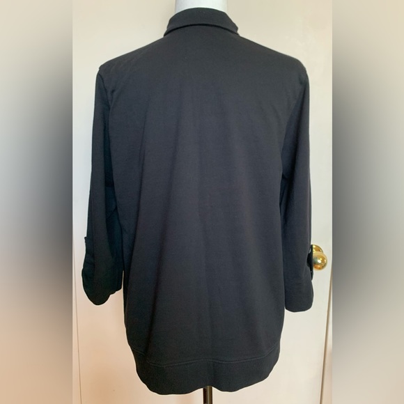 Alia black Jacket, open front zip, 3/4 sleeves with a snap to roll up - Picture 4 of 7